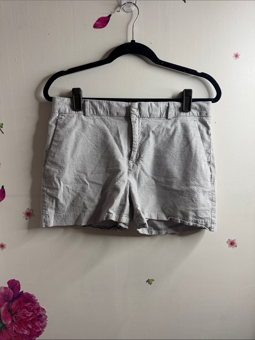 Banana Republic Light Gray Seersucker Women's Shorts